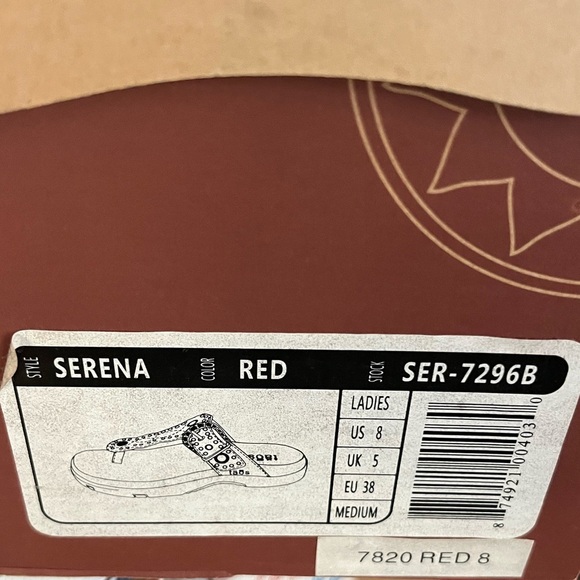 Taos Footwear Serena Size 8 Red Leather Thong Grommet Buckle Boho Comfort Sandal - Picture 2 of 11